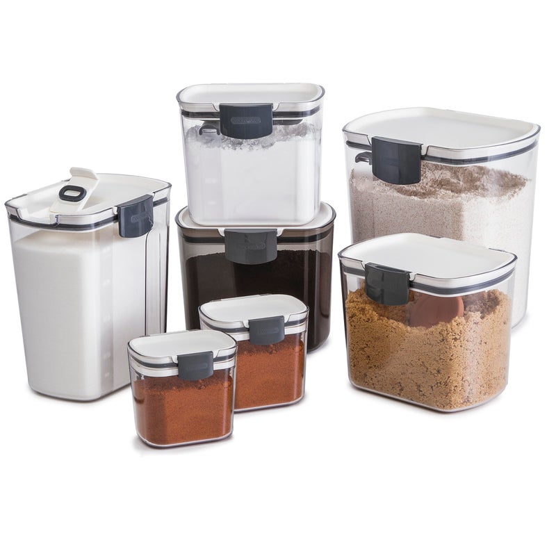 Progressive ProKeeper Baker's Airtight Kitchen Storage Canister Container Set for Flour, Sugar & More, Keeps Ingredients Fresh, with Accessories (Multicolor, 7- Piece) - Image 2
